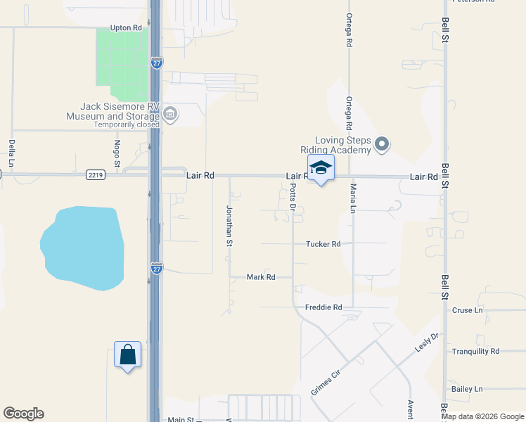 map of restaurants, bars, coffee shops, grocery stores, and more near 6707 Susie Road in Amarillo