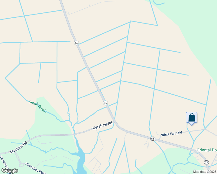 map of restaurants, bars, coffee shops, grocery stores, and more near 22917 North Carolina 55 in Oriental