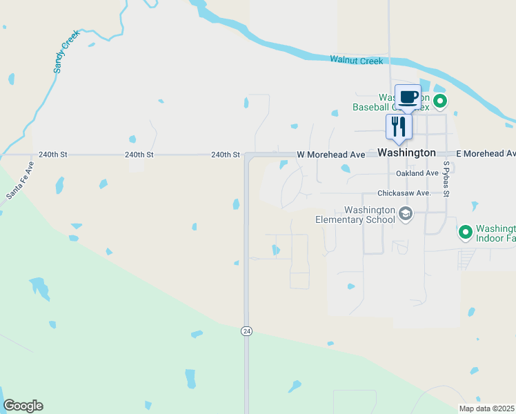 map of restaurants, bars, coffee shops, grocery stores, and more near 23776 State Highway 24 in Washington
