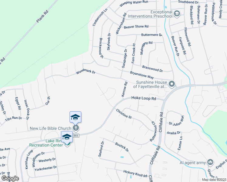 map of restaurants, bars, coffee shops, grocery stores, and more near 6619 Suga Circle in Fayetteville