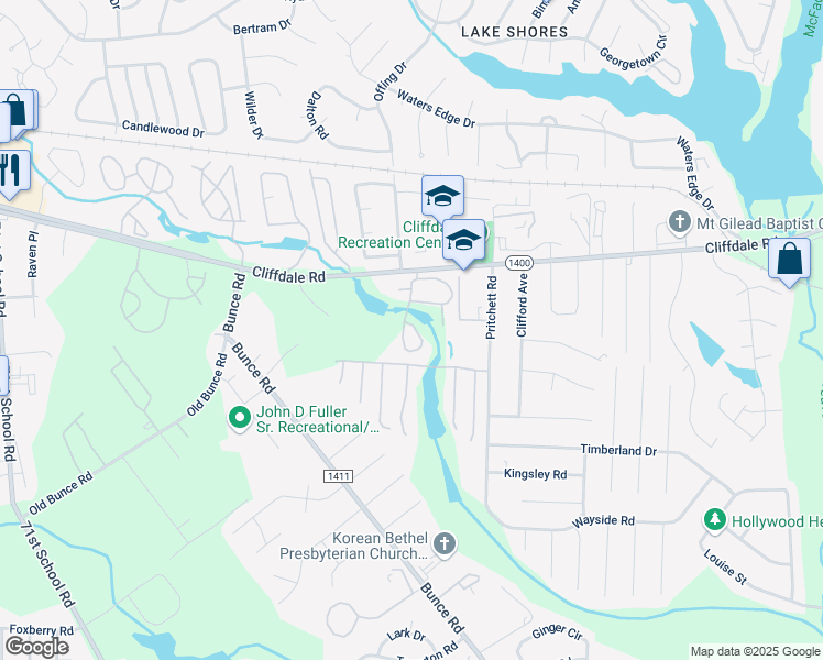 map of restaurants, bars, coffee shops, grocery stores, and more near 969 Bassman Lane in Fayetteville