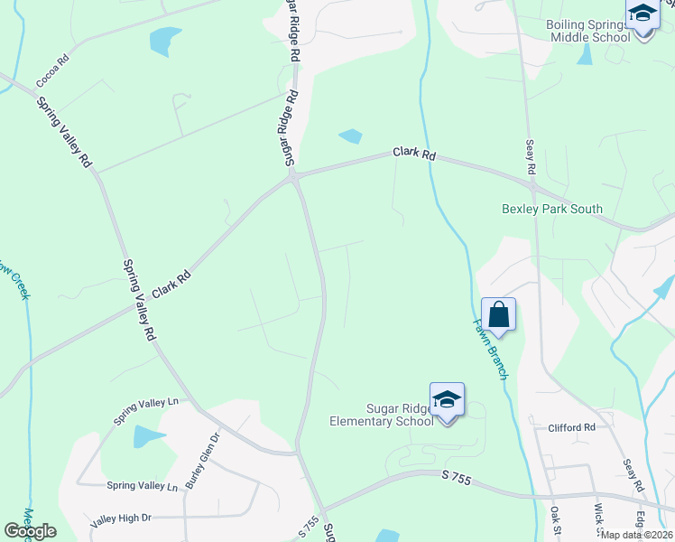 map of restaurants, bars, coffee shops, grocery stores, and more near 203 Providence Farm Drive in Boiling Springs
