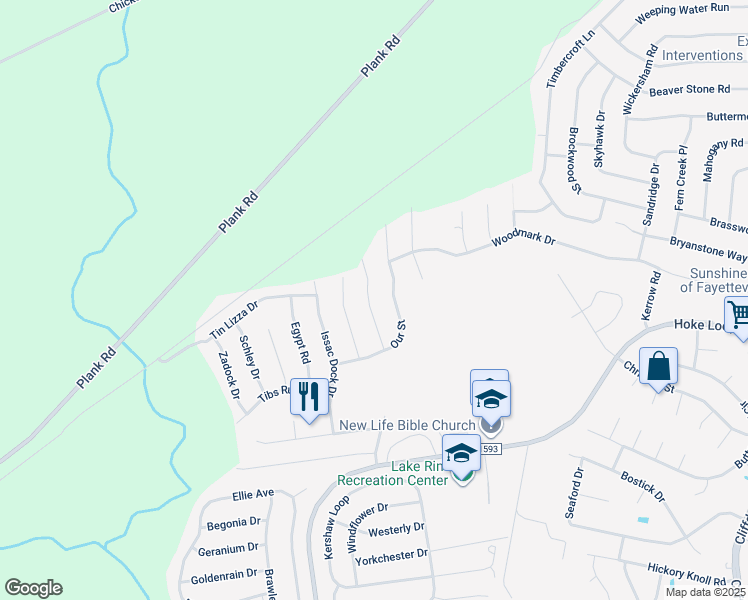 map of restaurants, bars, coffee shops, grocery stores, and more near 909 Scully Drive in Fayetteville