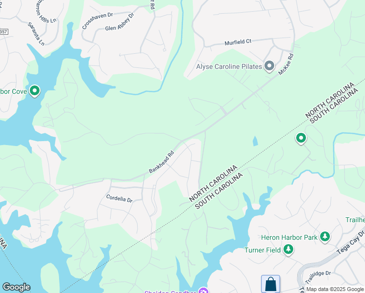 map of restaurants, bars, coffee shops, grocery stores, and more near 15307 Red Canoe Way in Charlotte