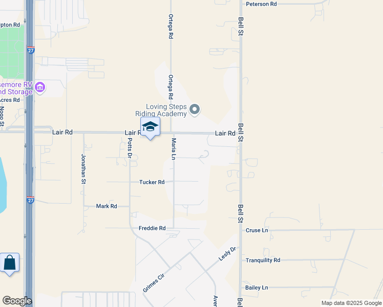 map of restaurants, bars, coffee shops, grocery stores, and more near 6300 Susie Road in Amarillo