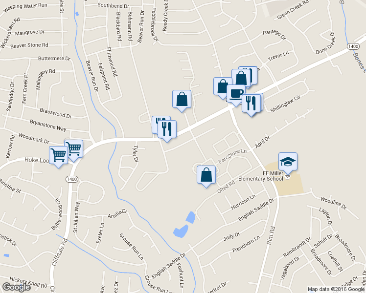map of restaurants, bars, coffee shops, grocery stores, and more near 8363 Cliffdale Road in Fayetteville