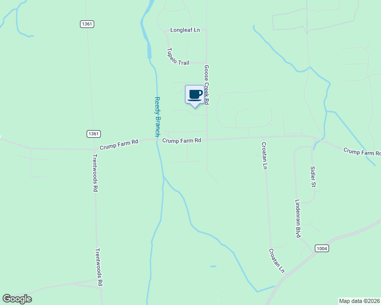 map of restaurants, bars, coffee shops, grocery stores, and more near 101 Pecan Ridge Drive in New Bern