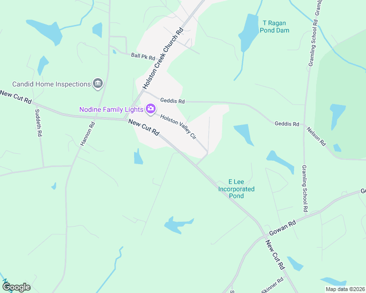 map of restaurants, bars, coffee shops, grocery stores, and more near 6670 New Cut Road in Inman