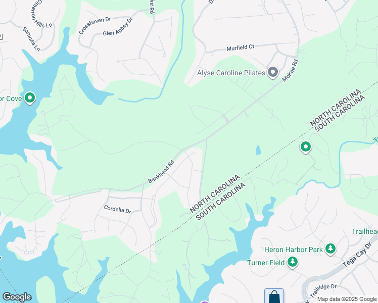 map of restaurants, bars, coffee shops, grocery stores, and more near 15307 Red Canoe Way in Charlotte