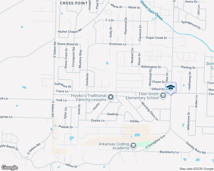 map of restaurants, bars, coffee shops, grocery stores, and more near 2530 Forest View Drive in Conway