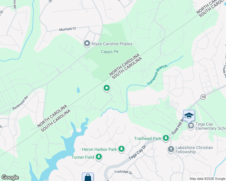 map of restaurants, bars, coffee shops, grocery stores, and more near 2354 Vineyard Road in Fort Mill