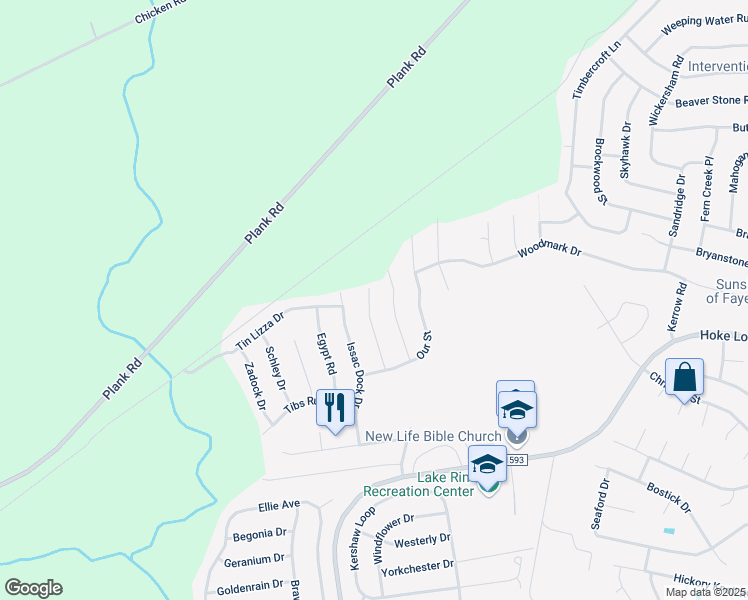map of restaurants, bars, coffee shops, grocery stores, and more near 829 Wigwam Drive in Fayetteville