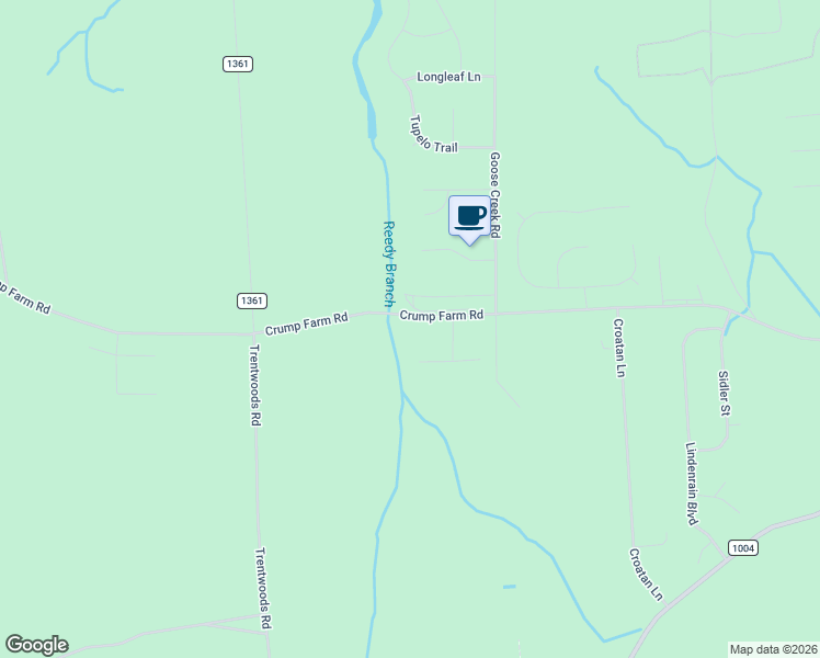 map of restaurants, bars, coffee shops, grocery stores, and more near 691 Crump Farm Road in New Bern