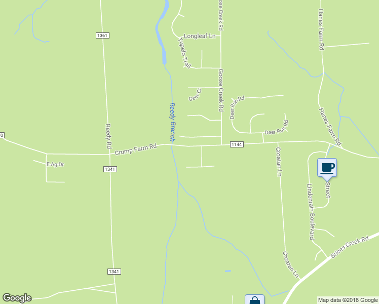 map of restaurants, bars, coffee shops, grocery stores, and more near 691 Crump Farm Road in New Bern