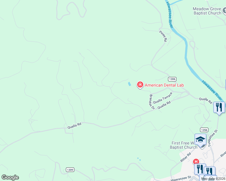 map of restaurants, bars, coffee shops, grocery stores, and more near 344 Old Dyer Drive in Hayesville