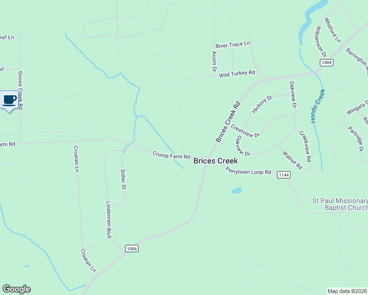 map of restaurants, bars, coffee shops, grocery stores, and more near 107 Crump Farm Road in New Bern