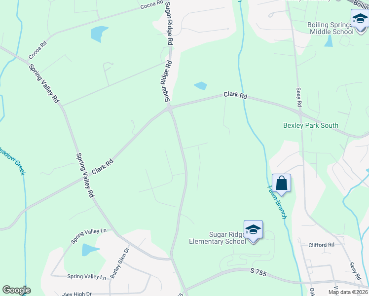 map of restaurants, bars, coffee shops, grocery stores, and more near 203 Providence Farm Drive in Boiling Springs
