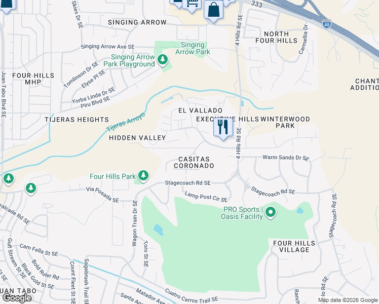 map of restaurants, bars, coffee shops, grocery stores, and more near 811 Calle Verde Southeast in Albuquerque