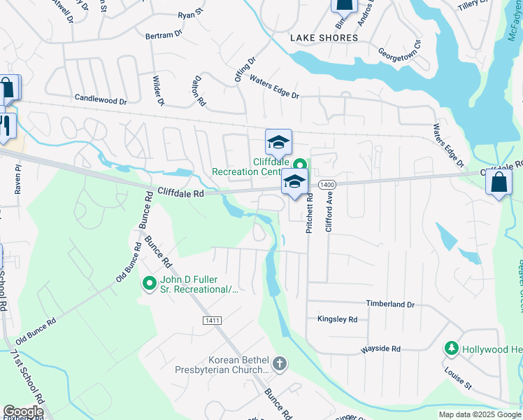 map of restaurants, bars, coffee shops, grocery stores, and more near 969 Bassman Lane in Fayetteville