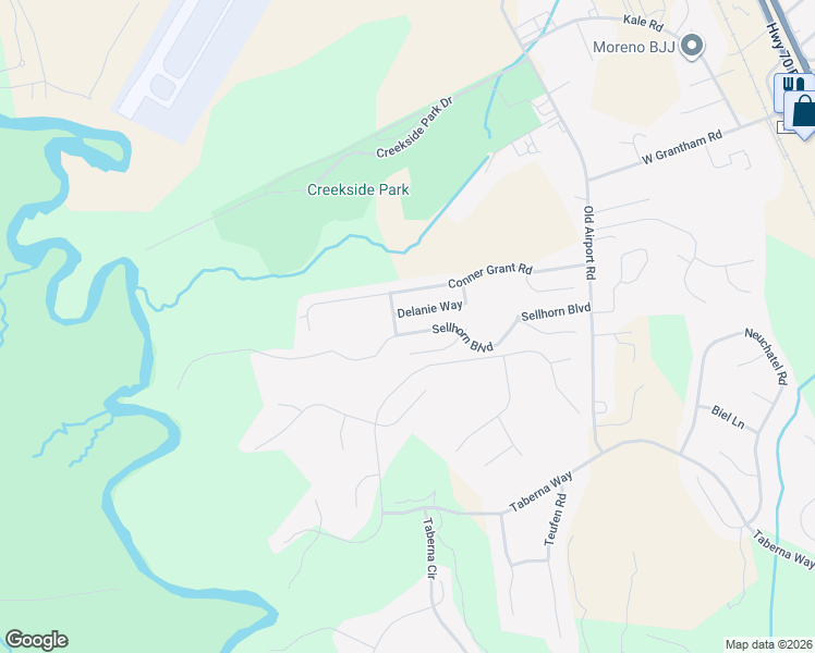 map of restaurants, bars, coffee shops, grocery stores, and more near 228 Sellhorn Boulevard in New Bern