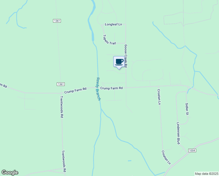 map of restaurants, bars, coffee shops, grocery stores, and more near 691 Crump Farm Road in New Bern
