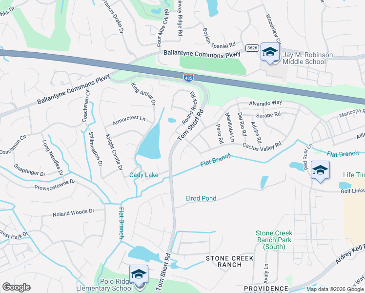 map of restaurants, bars, coffee shops, grocery stores, and more near 10124 Alvarado Way in Charlotte