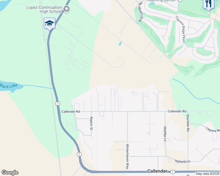 map of restaurants, bars, coffee shops, grocery stores, and more near 444 Mockingbird Lane in Arroyo Grande