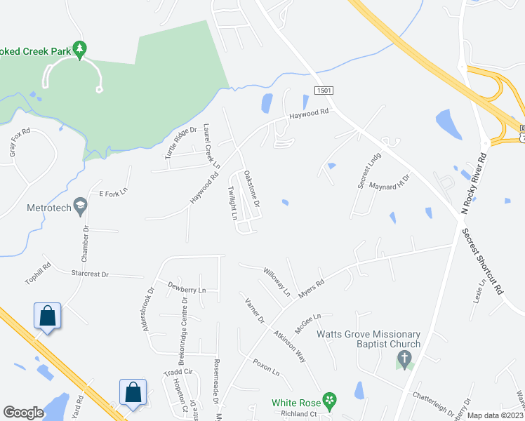 map of restaurants, bars, coffee shops, grocery stores, and more near 2049 Oakstone Drive in Monroe