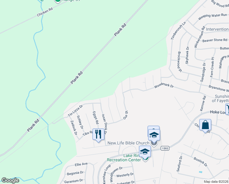map of restaurants, bars, coffee shops, grocery stores, and more near 821 Scully Drive in Fayetteville