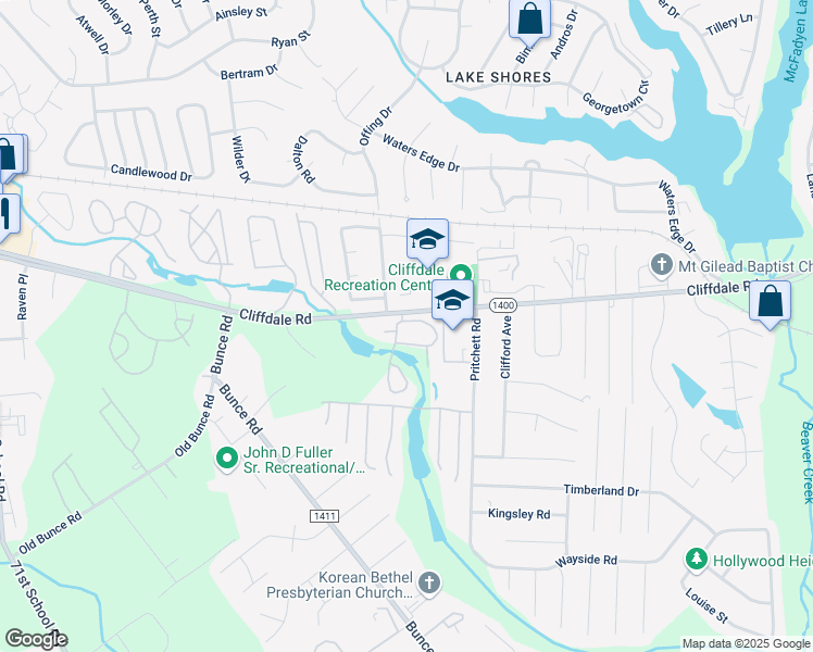 map of restaurants, bars, coffee shops, grocery stores, and more near 62 Bassman Lane in Fayetteville