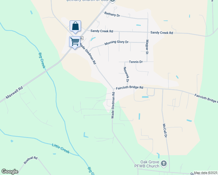 map of restaurants, bars, coffee shops, grocery stores, and more near 1917 Wade-Stedman Road in Stedman