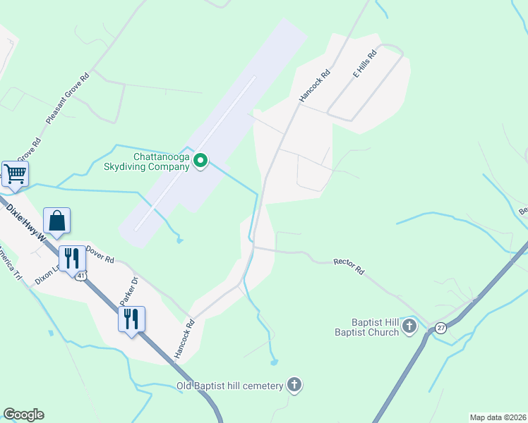 map of restaurants, bars, coffee shops, grocery stores, and more near 760 Hancock Road in Jasper