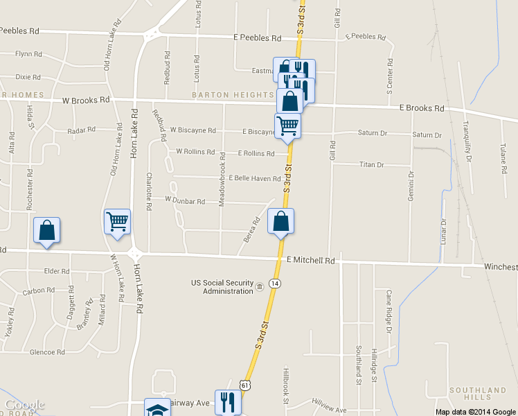 map of restaurants, bars, coffee shops, grocery stores, and more near 3335 Berea Road in Memphis