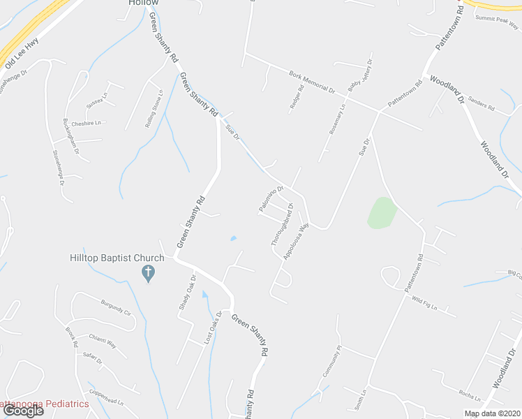 map of restaurants, bars, coffee shops, grocery stores, and more near 4460 Palomino Drive in Ooltewah