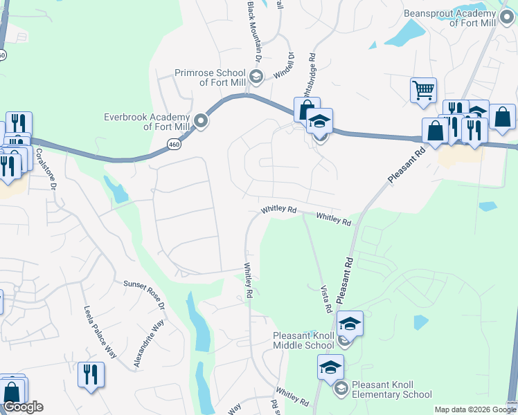map of restaurants, bars, coffee shops, grocery stores, and more near 2009 Citron Avenue in Fort Mill