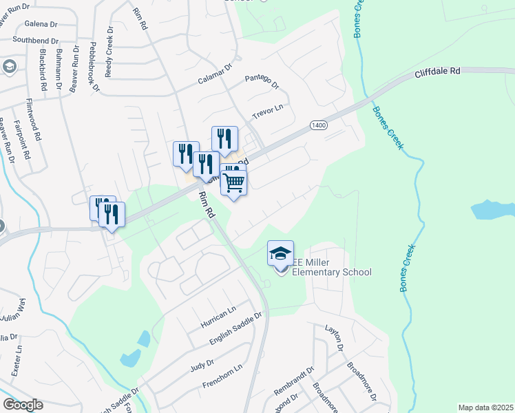 map of restaurants, bars, coffee shops, grocery stores, and more near 1206 August Place in Fayetteville
