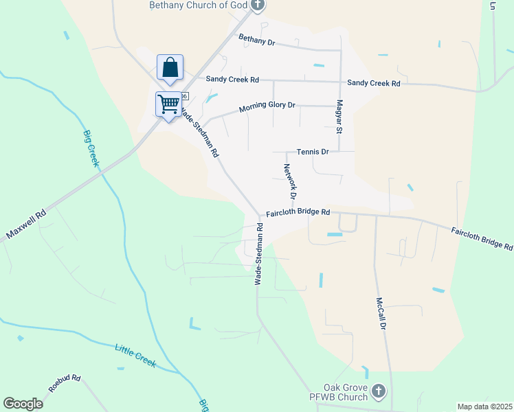 map of restaurants, bars, coffee shops, grocery stores, and more near 1917 Wade-Stedman Road in Stedman