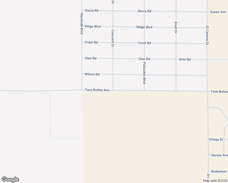 map of restaurants, bars, coffee shops, grocery stores, and more near Twin Buttes Avenue in California City