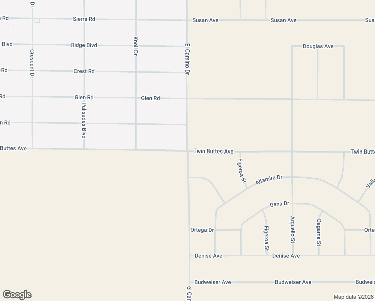 map of restaurants, bars, coffee shops, grocery stores, and more near Twin Buttes Avenue in California City
