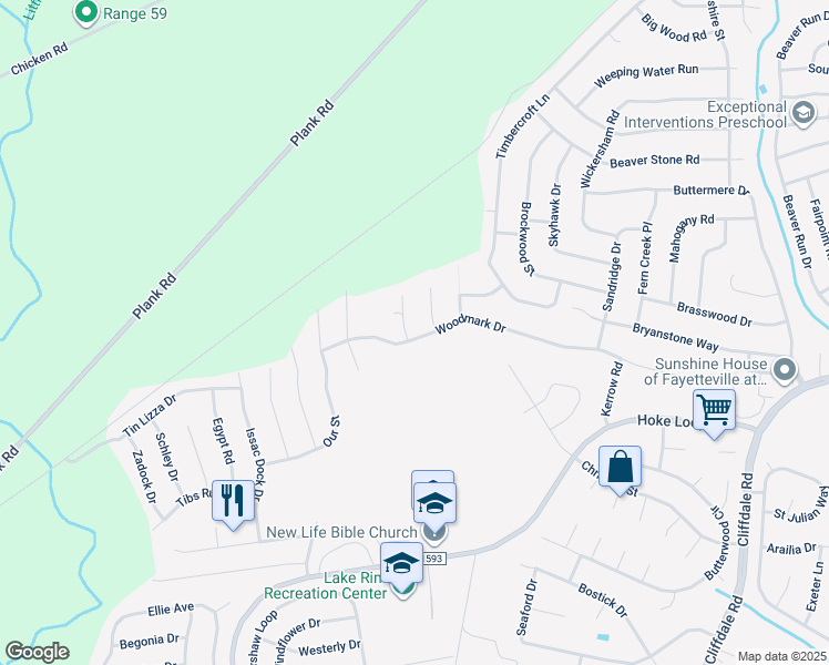 map of restaurants, bars, coffee shops, grocery stores, and more near in Fayetteville