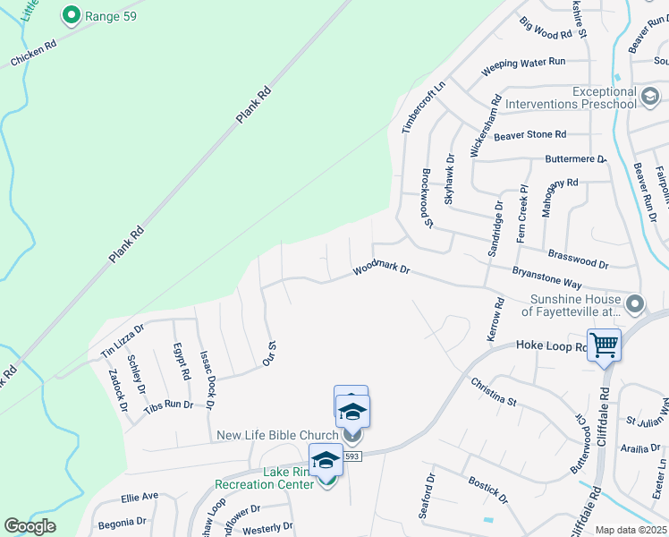 map of restaurants, bars, coffee shops, grocery stores, and more near in Fayetteville