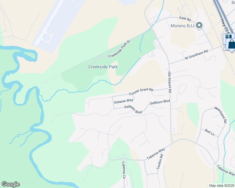 map of restaurants, bars, coffee shops, grocery stores, and more near 316 Conner Grant Road in New Bern