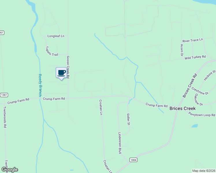 map of restaurants, bars, coffee shops, grocery stores, and more near 103 Winchester Lane in New Bern