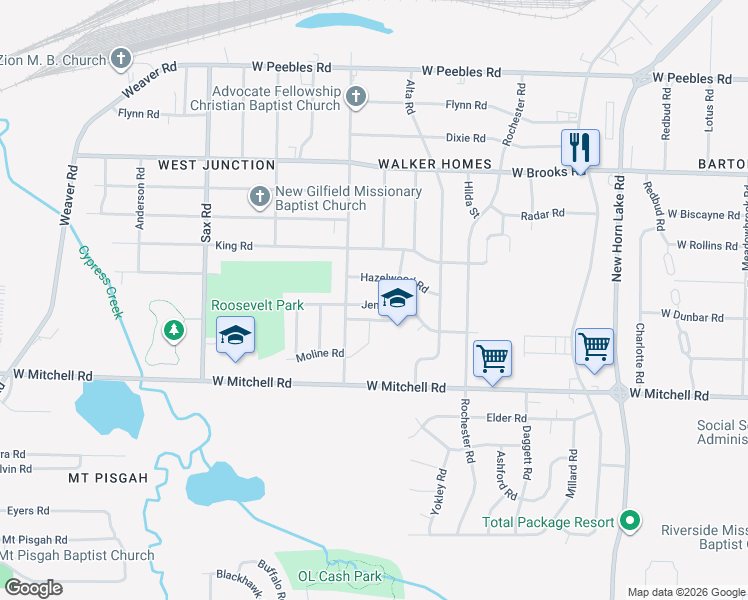 map of restaurants, bars, coffee shops, grocery stores, and more near 463 Hazelwood Road in Memphis