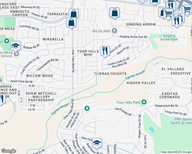 map of restaurants, bars, coffee shops, grocery stores, and more near 12352 Beaver Trail SE in Albuquerque