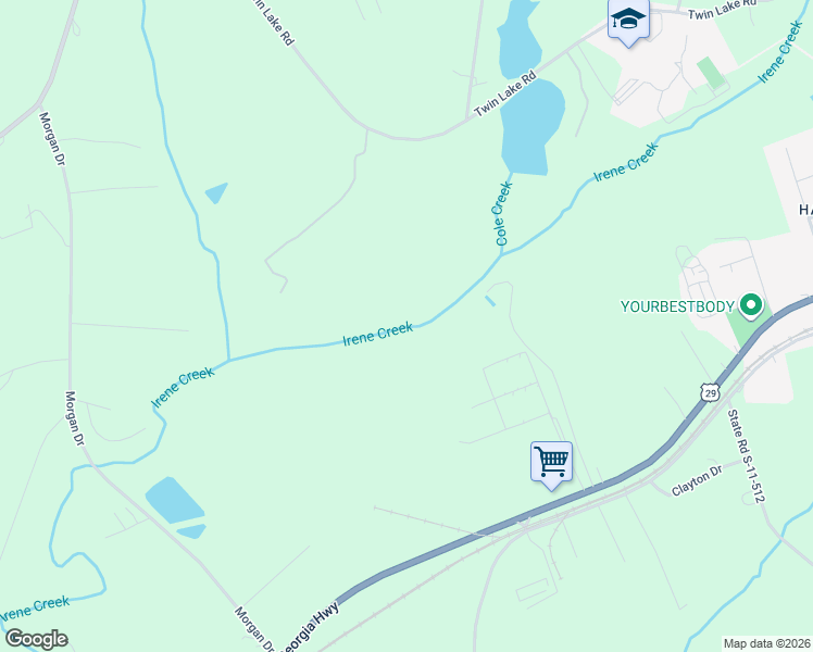 map of restaurants, bars, coffee shops, grocery stores, and more near 2 Twin Lake Road in Gaffney