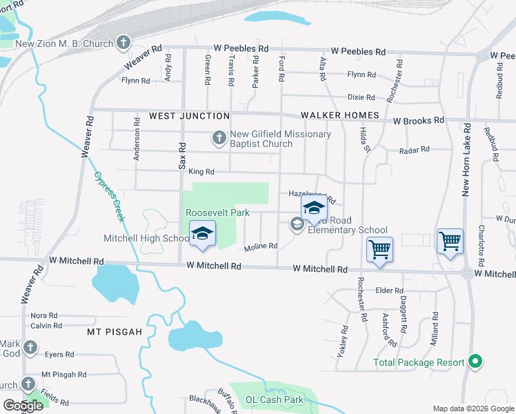 map of restaurants, bars, coffee shops, grocery stores, and more near 554 Jenson Road in Memphis