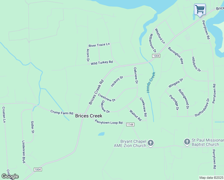 map of restaurants, bars, coffee shops, grocery stores, and more near 2506 Hickory Street in New Bern