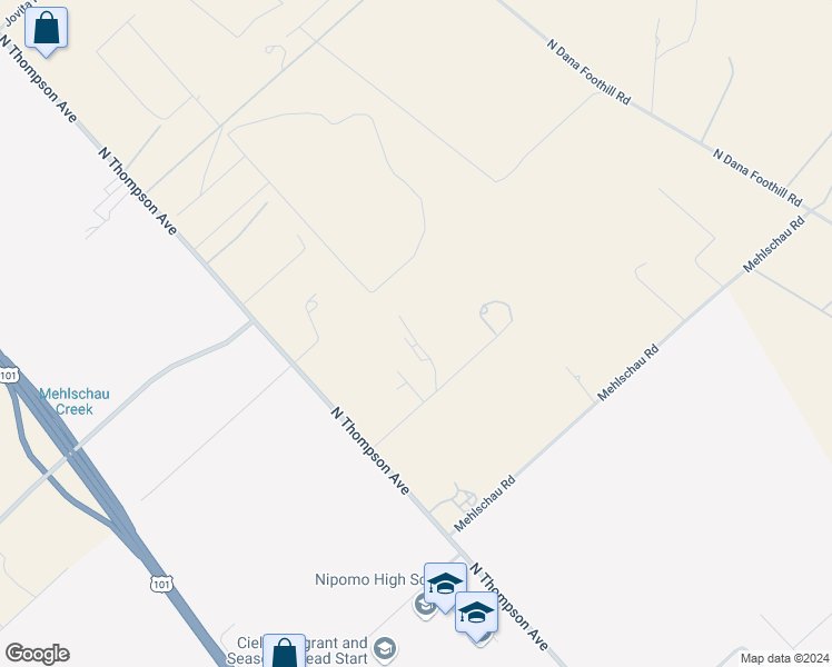 map of restaurants, bars, coffee shops, grocery stores, and more near 230 Hans Place in Nipomo