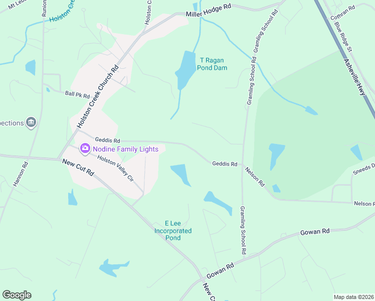 map of restaurants, bars, coffee shops, grocery stores, and more near 240 Geddis Road in Inman